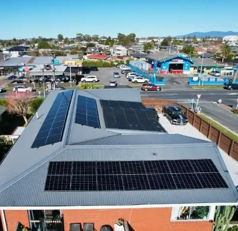 Solar panels supplying a commercial energy system